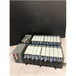 (2) ALLEN-BRADLEY 10 SLOT RACKS WITH POWER SUPPLY_SLC 500 1746-P2_SER. C AND MODULES AS SHOWN