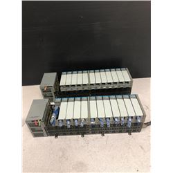 (2) ALLEN-BRADLEY (13) SLOT RACKS WITH POWER SUPPLY AND MODULES AS SHOWN