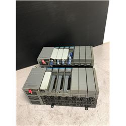 (2) ALLEN-BRADLEY (7) SLOT RACKS WITH POWER SUPPLY AND MODULES AS SHOWN