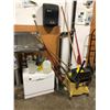 Image 2 : REMAINING CONTENTS OF ROOM ALONG WEST WALL INC. WOOD WORK BENCH, ASSORTED TOOLS, BUCKETS, AND MORE,