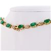 Image 3 : 20.56 ctw Emerald and 1.50 ctw Diamond 14K Yellow Gold Necklace