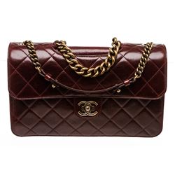 Chanel Burgundy Leather Large Perfect Edge Flap Bag