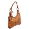 Image 2 : MCM Cognac Visetos Coated Canvas Suede Small Hobo Bag