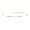 Image 2 : Two-Tone Ankle Bracelet - 14KT White and Yellow Gold