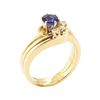 Image 4 : 0.78 ctw Blue Sapphire and Diamond Ring - 14KT Yellow Gold