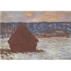 Claude Monet - Haystacks, Snow, Covered the Sky