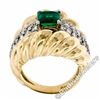 Image 5 : Vintage 18kt Gold 2.29 ctw GIA Certified Colombian Emerald and Diamond Cocktail