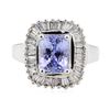 Image 2 : 3.03 ctw Sapphire and Diamond Ring - 14KT White Gold