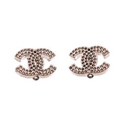 Chanel Vintage Silver CC Mini Holes Clip On Earrings