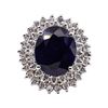 Image 1 : 10.96 ctw Sapphire and Diamond Ring - 14KT White Gold