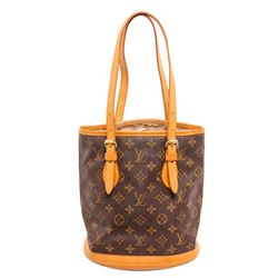 Louis Vuitton Monogram Canvas Leather Petit Bucket PM Bag