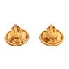 Image 1 : Chanel Vintage Gold CC Round Hammered Disc Clip On Earrings