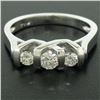 Image 1 : 14K White Gold 0.40 ctw High Bar Set Round Brilliant Cut Diamond Band Ring Sz 6.