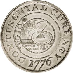1776 $1 Continental Dollar, CURENCY, Pewter MS64 PCGS. 