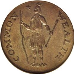 1787 1/2 C Massachusetts Half Cent MS62 Brown NGC. Ryd 