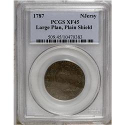 1787 COPPER New Jersey Copper, Outlined Shield XF45 PC 