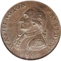 1791 1C Washington Large Eagle Cent MS64 Brown NGC. Ba 