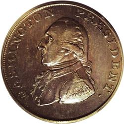 1791 1C Washington Small Eagle Cent AU58 PCGS. Baker-1 