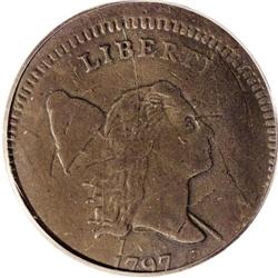 1797 1/2 C 1 Above 1--Struck 3% Off Center--Plain Edge 