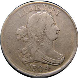 1804 1/2 C Plain 4, No Stems--Damaged--ANACS. VF20 Det 