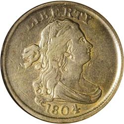 1804 1/2 C Plain 4, No Stems--Damaged--ANACS. VF30 Det 