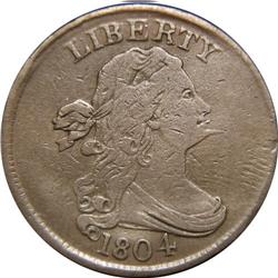 1804 1/2 C Spiked Chin--Cleaned--ANACS. VF20 Details. 