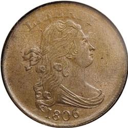 1806 1/2 C Small 6, No Stems. C-1, B-3, R.1. Die State 