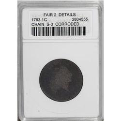 1793 Chain 1C AMERICA--Corroded--ANACS. Fair 2 Details 