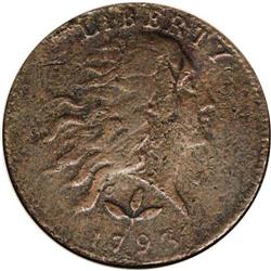 1793 1C Wreath Cent--Vine and Bars--Corroded--ANACS. V 