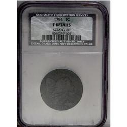 1794 1C Head of 1794--Scratched--NCS. Fine Details. S- 