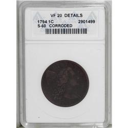 1794 1C Head of 1794--Corroded--ANACS. VF20 Details. S 