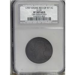 1797 1C Reverse of 1797, Stems--Obverse Scratched--NCS 