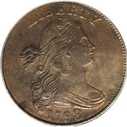 1798 1C Second Hair Style XF45 PCGS. S-167, R.1. A spl 