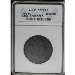 1798 1C Second Hair Style--Corroded--ANACS. AU50 Detai 