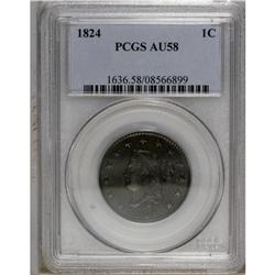 1824 1C AU58 PCGS. N-4, High R.2. Noyes Die State D. S 