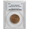 Image 1 : 1843 1C Petite Head, Small Letters MS64 Brown PCGS. N- 