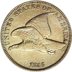 1856 1C Slanted 5--Cleaned--ANACS. VF30 Details. 