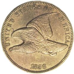1856 1C MS62 PCGS. Eagle Eye Photo Seal, Card Included 