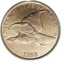 1858 1C Large Letters MS65 PCGS. High Leaves Reverse, 