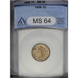 1859 1C MS64 ANACS. A satiny and suitably struck near- 