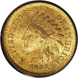 1865 1C Fancy 5 MS65 Red PCGS. Boldly struck throughou 