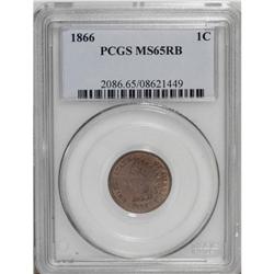1866 1C MS65 Red and Brown PCGS. While the interiors h 