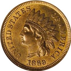 1869 1C MS66 Red and Brown NGC. Considerable mint lust 