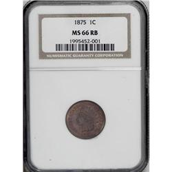 1875 1C MS66 Red and Brown NGC. A lovely Premium Gem w 