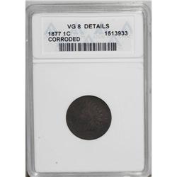 1877 1C --Corroded--ANACS. VG8 Details. Moderate corros 