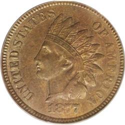1877 1C MS62 Brown PCGS. A deep brown example of this 