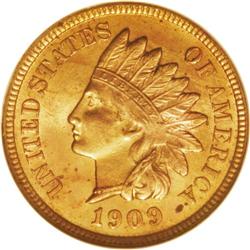 1909-S 1C MS65 Red NGC. The rarest of the three 1909-S 