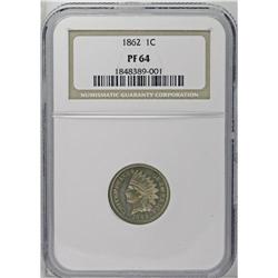 1862 1C PR64 NGC. The shining surfaces and sharply def 
