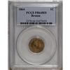 Image 3 : 1864 1C Bronze No L PR64 Red PCGS. Sharply struck with 