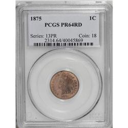 1875 1C PR64 Red PCGS. The vivid copper-orange surface 